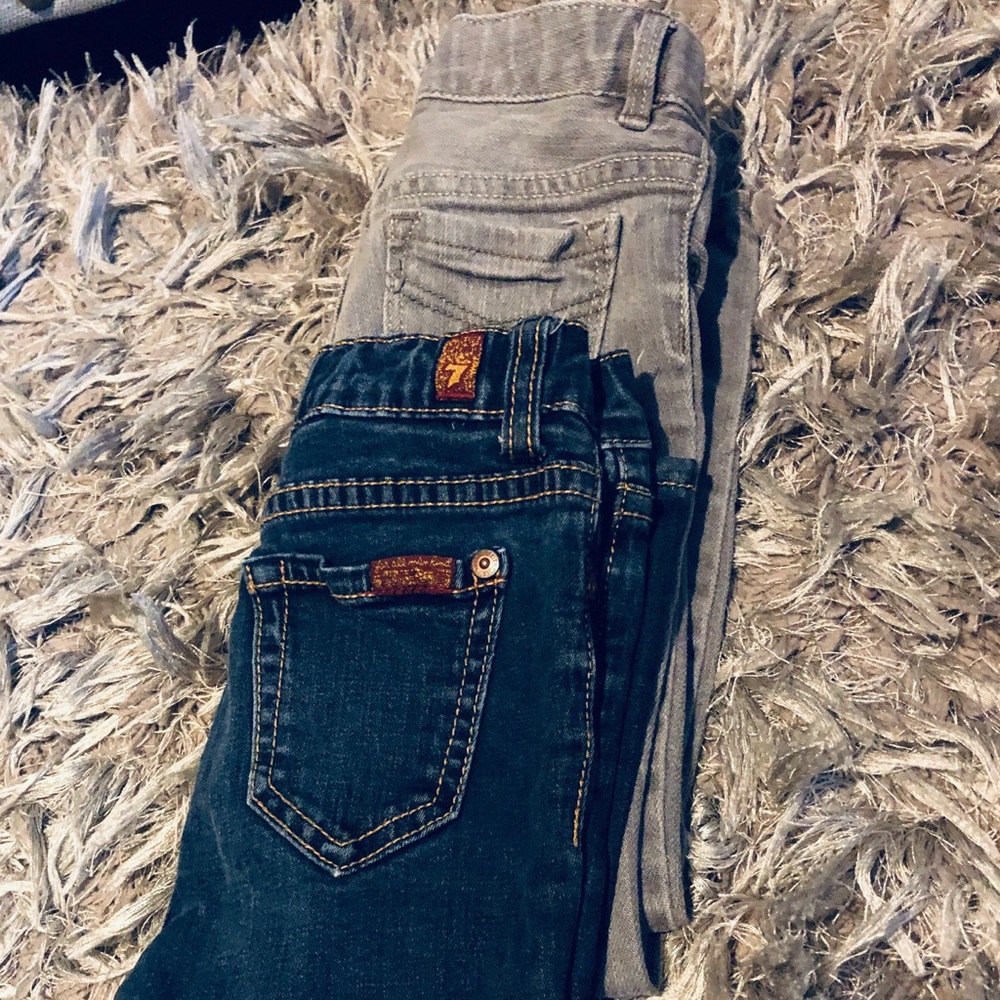 2 pairs of girl’s size 6 jeans. Gap and 7forallman